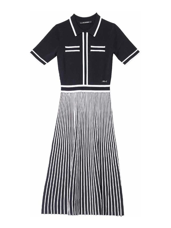 Karl Lagerfeld Robe Au Genou - Noir