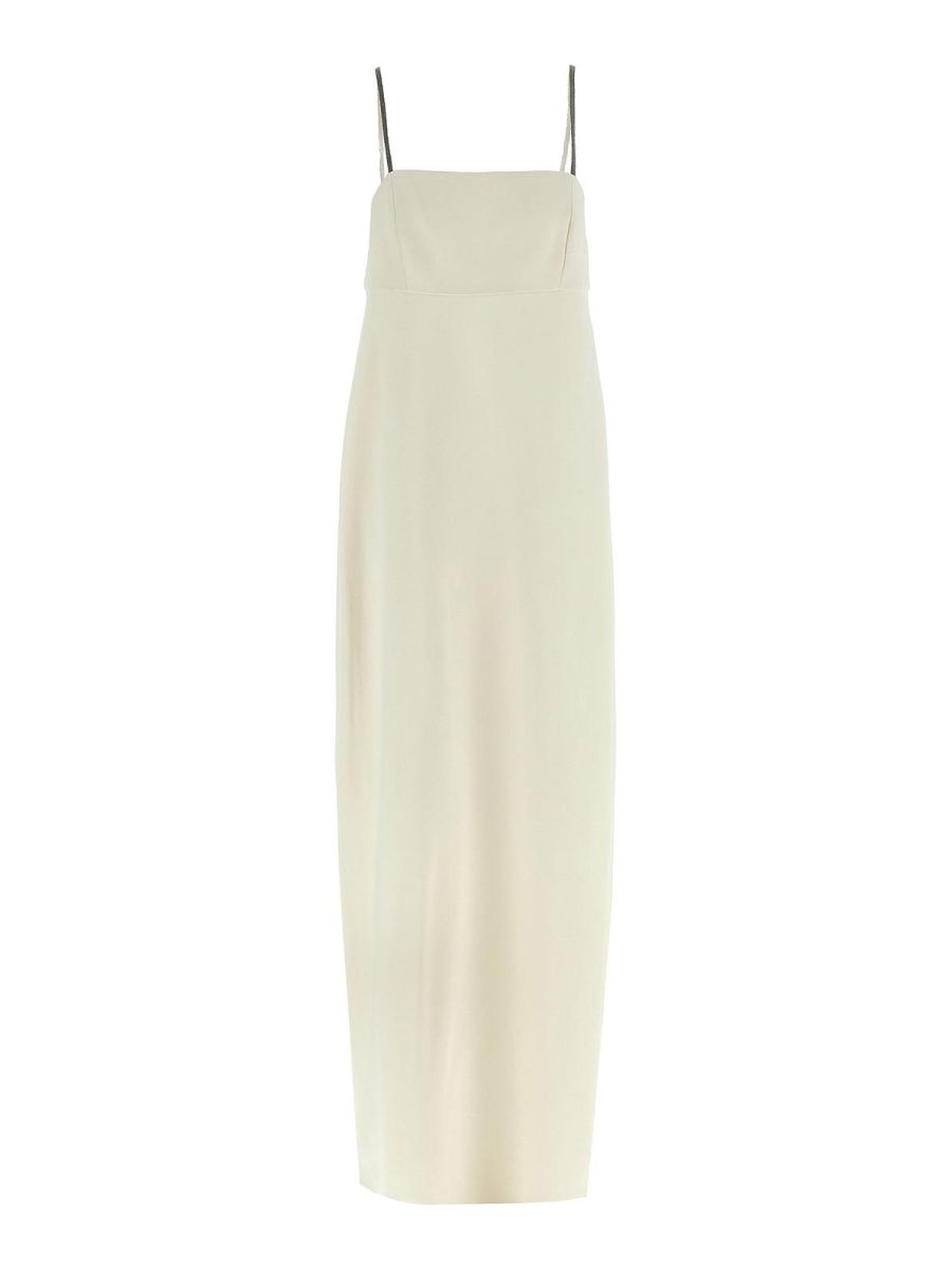Brunello Cucinelli Robe Au Genou - Blanc