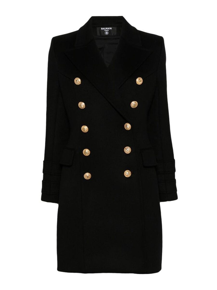 Balmain Manteau Court - Noir