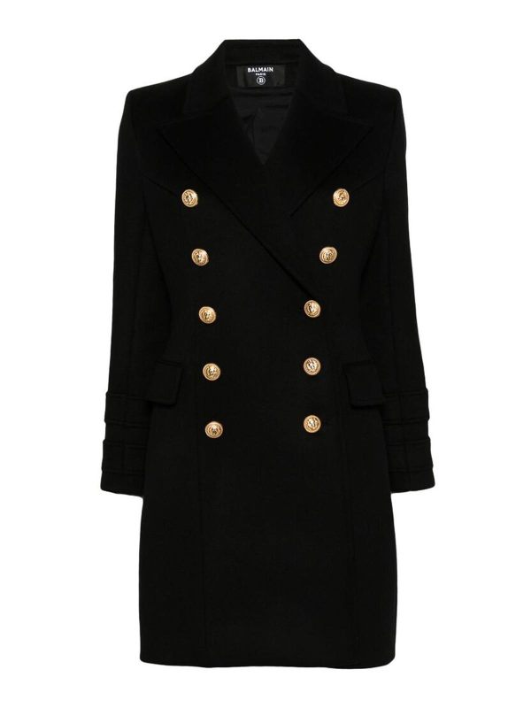 Balmain Manteau Court - Noir