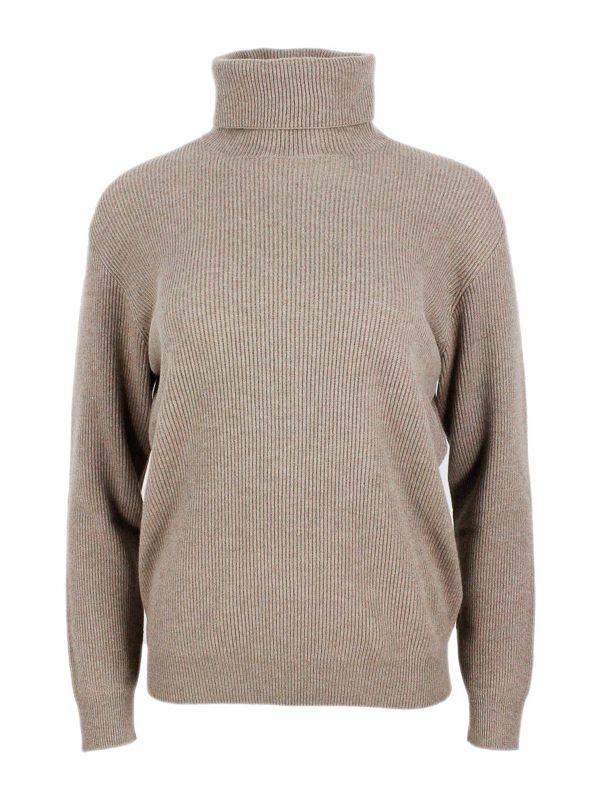 Brunello Cucinelli Pull Col Roulé - Marron