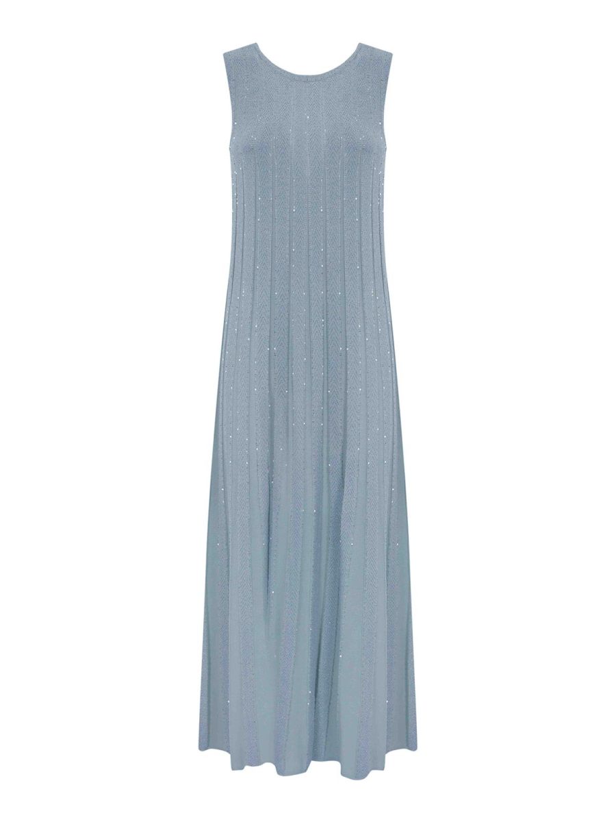 D. Exterior Robe Au Genou - Bleu Clair
