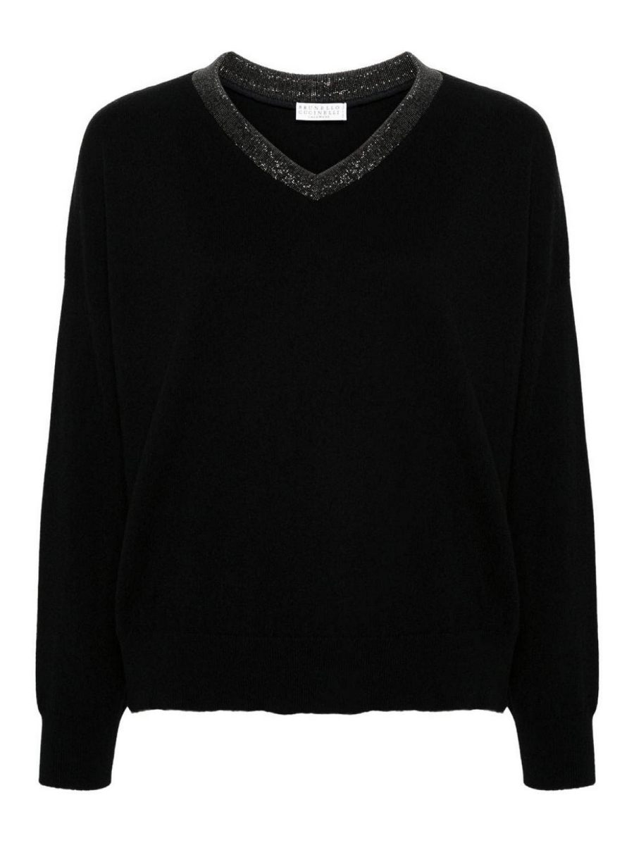 Brunello Cucinelli Pull À Col V - Noir