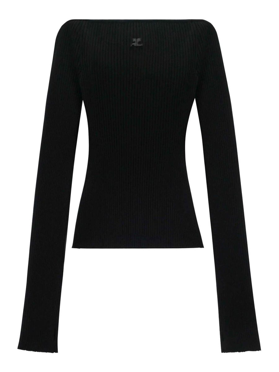 Courreges Pull Col Bateau - Noir