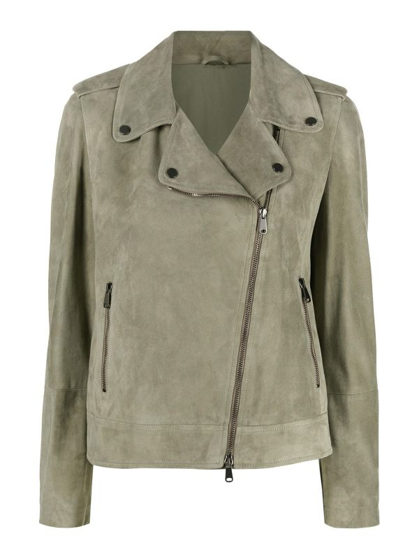 Brunello Cucinelli Blouson En Cuir - Vert