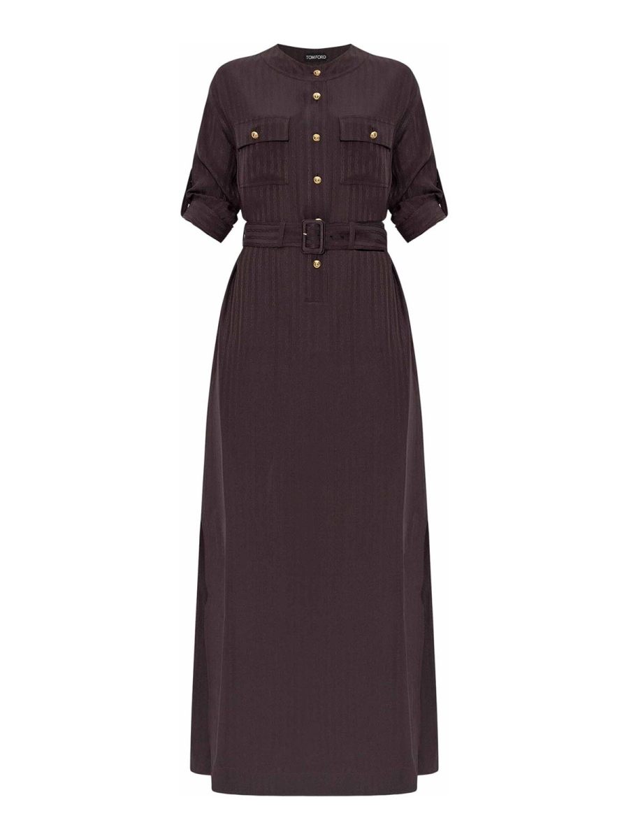 Tom Ford Robe Au Genou - Marron