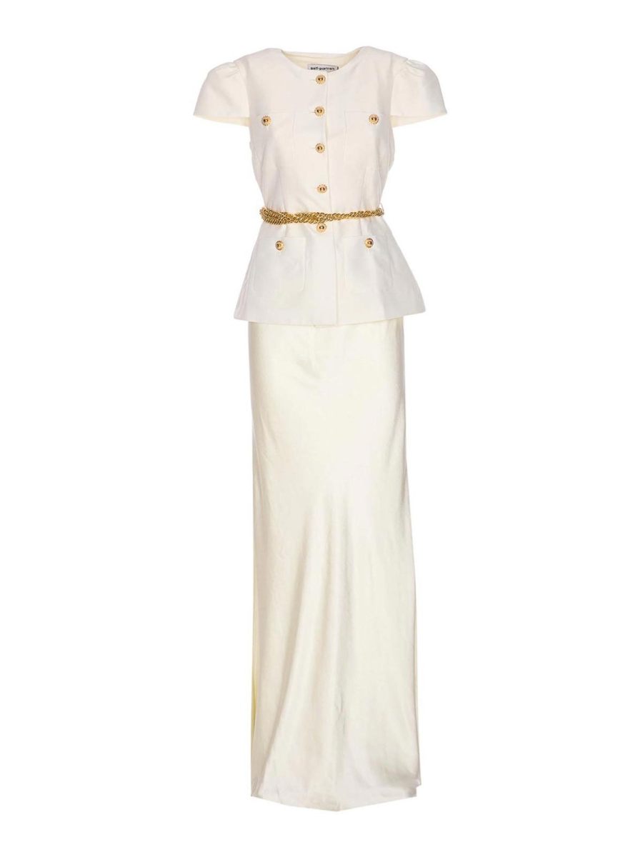 Self Portrait Maxi Robe - Blanc