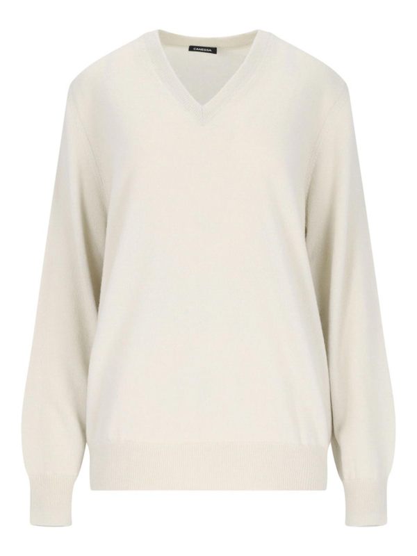 Canessa Pull À Col V - Blanc