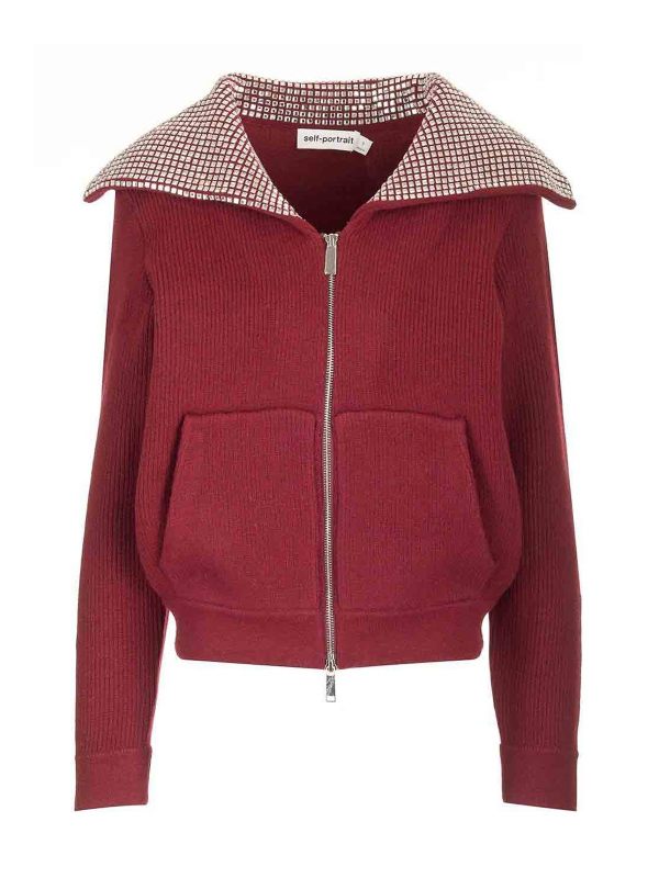 Self Portrait Cardigan - Rouge Brun