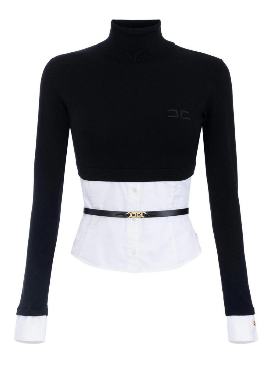 Elisabetta Franchi Pull Col Rond - Blanc