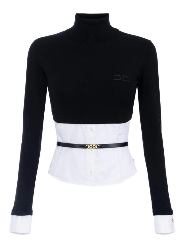 Elisabetta Franchi Pull Col Rond - Blanc