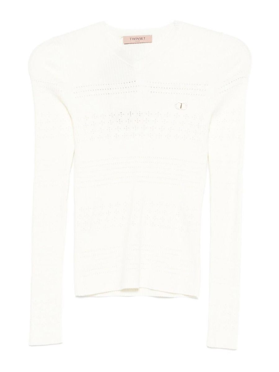 Twinset Top with Pointelle processing