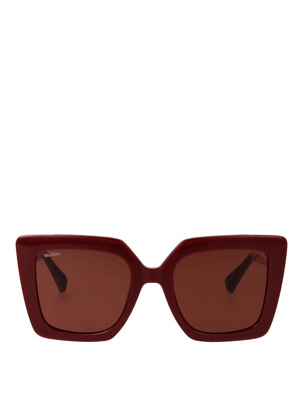 Max Mara Lunettes De Soleil - Rouge Brun