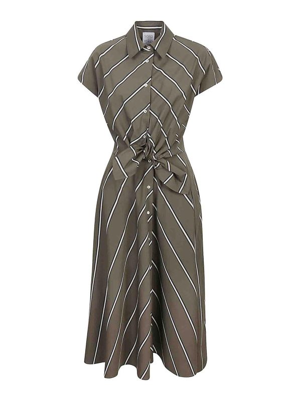 Sara Roka Robe Au Genou - Vert