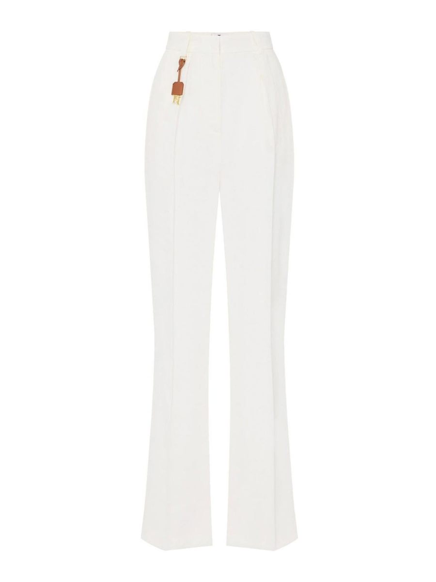 Elisabetta Franchi Pantalons Décontractés - Blanc