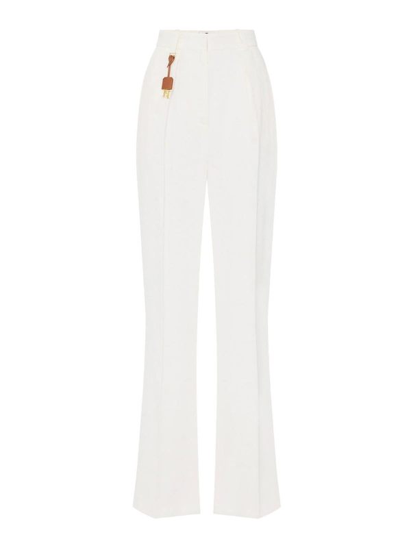 Elisabetta Franchi Pantalons Décontractés - Blanc