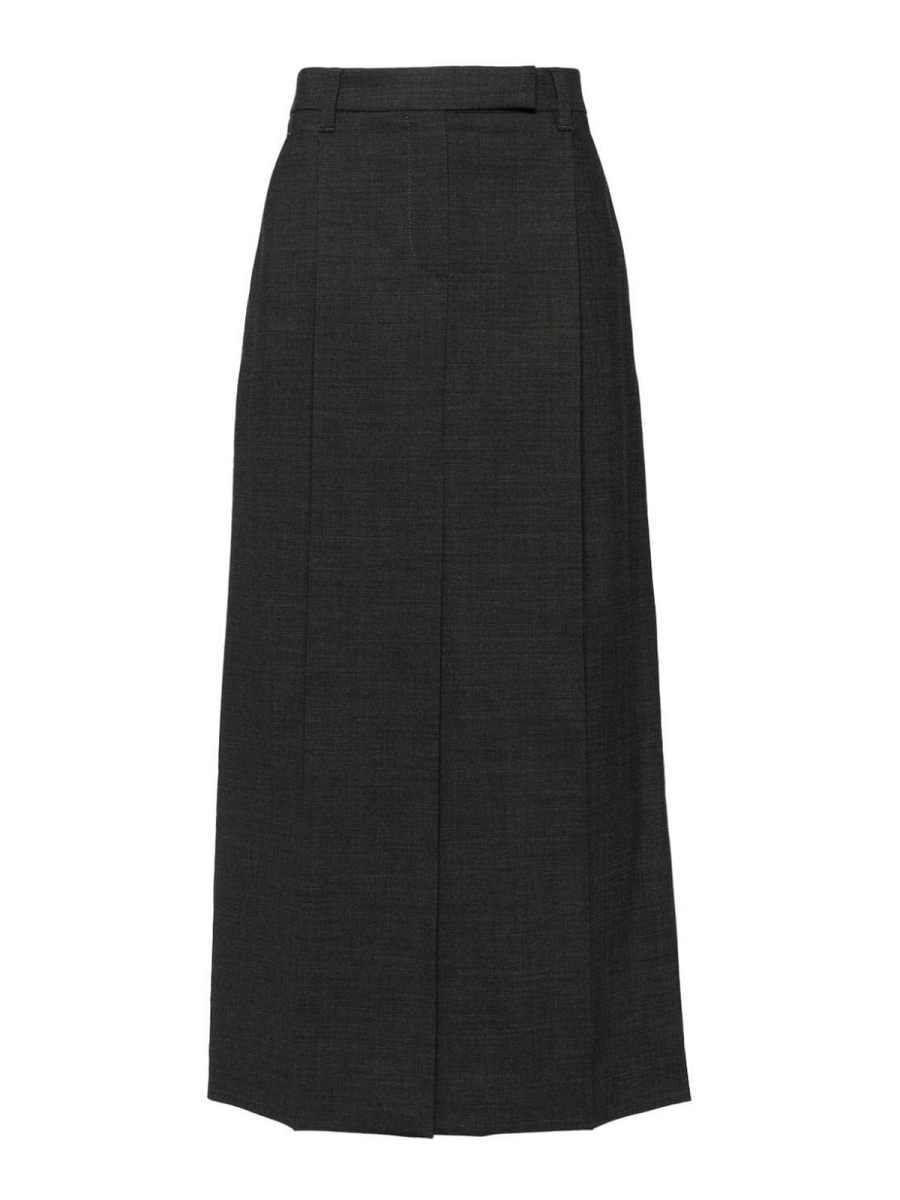 Brunello Cucinelli Jupe Midi - Gris Foncé