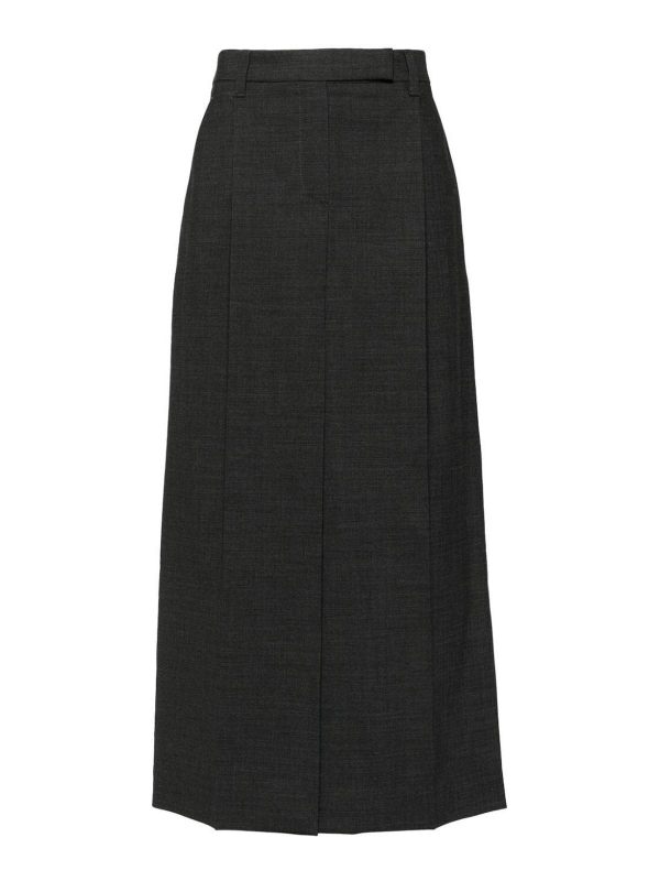 Brunello Cucinelli Jupe Midi - Gris Foncé