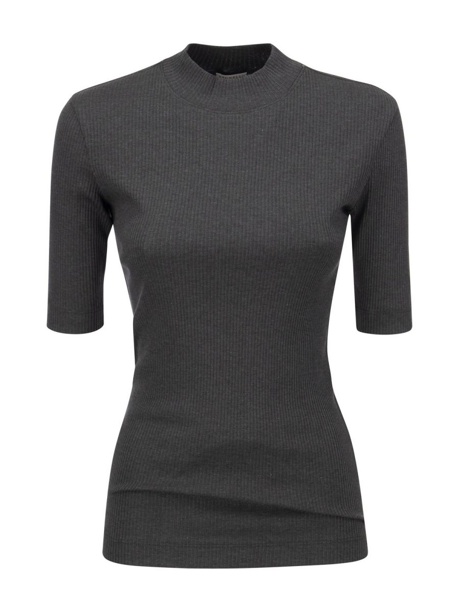 Brunello Cucinelli Pull Col Roulé - Gris Foncé