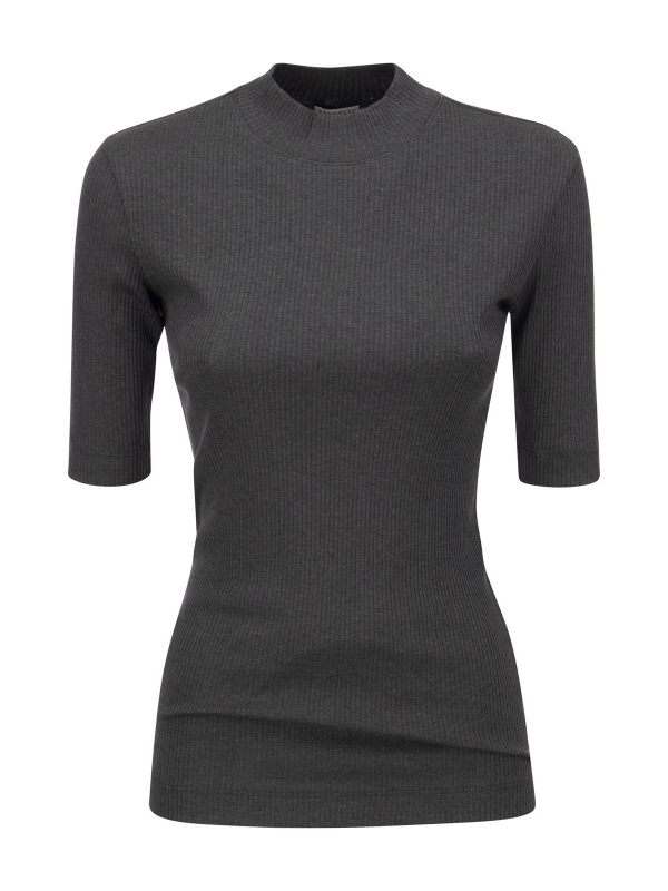 Brunello Cucinelli Pull Col Roulé - Gris Foncé