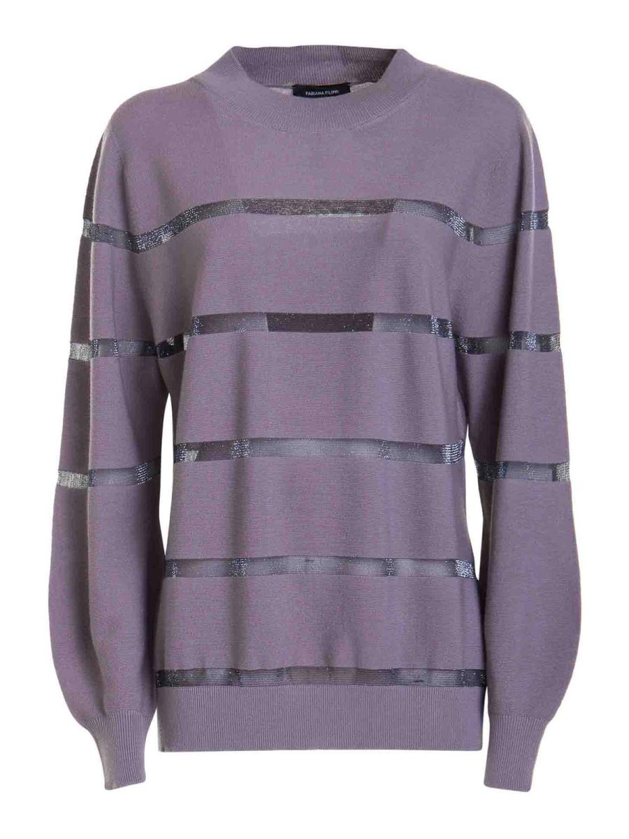 Fabiana Filippi Pull Col Rond - Gris