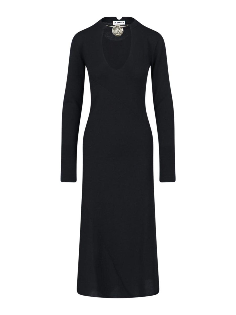 Jil Sander Robe Au Genou - Noir