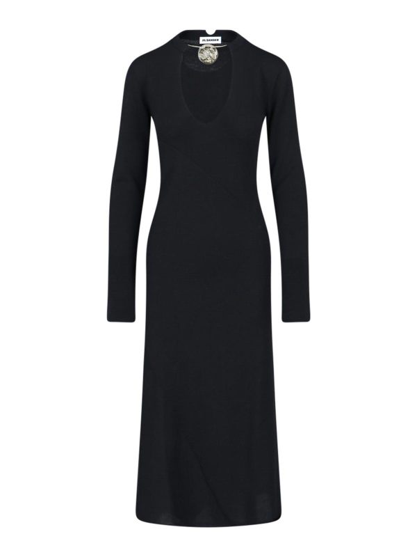 Jil Sander Robe Au Genou - Noir