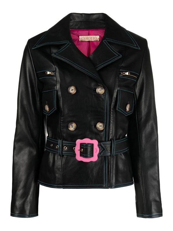 Cormio Blouson En Cuir - Noir