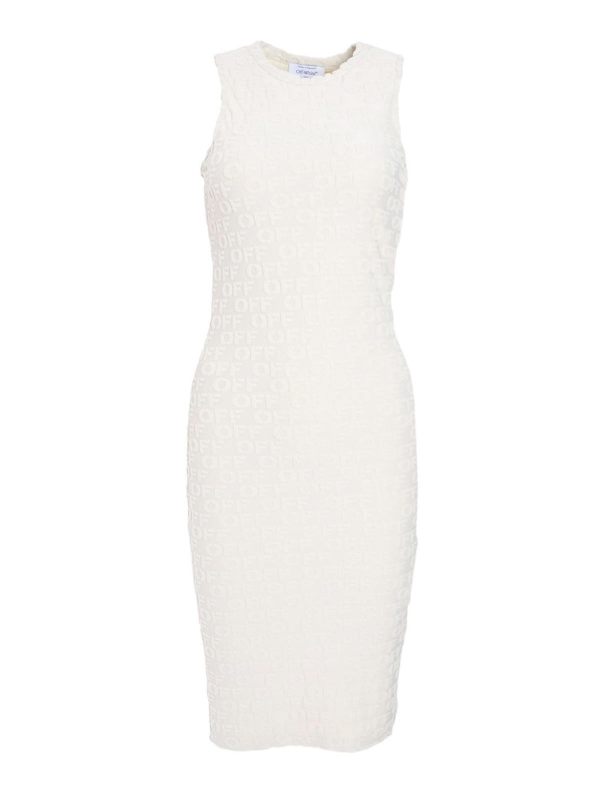 Off-White Robe Au Genou - Blanc