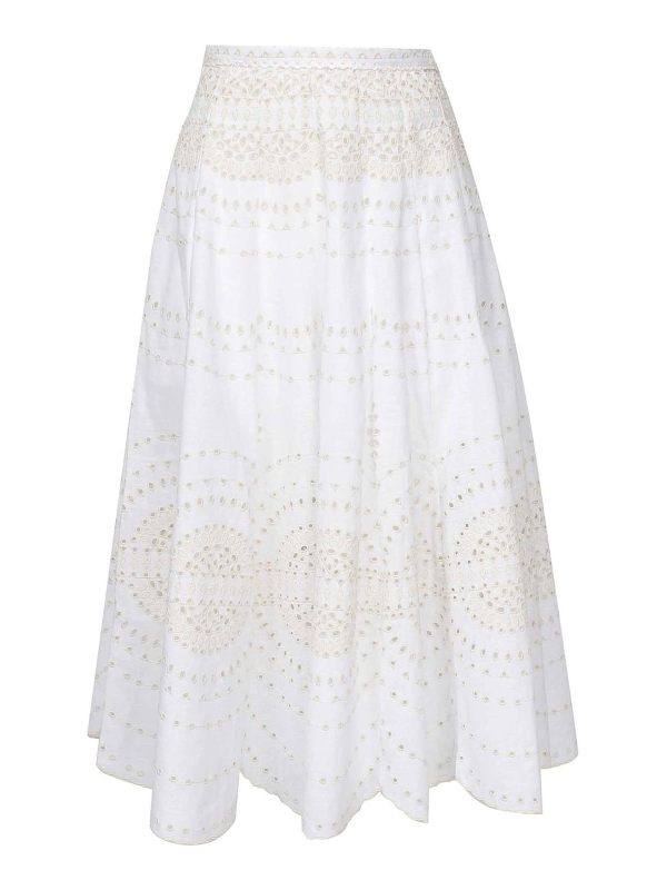 Charo Ruiz Jupe Midi - Blanc