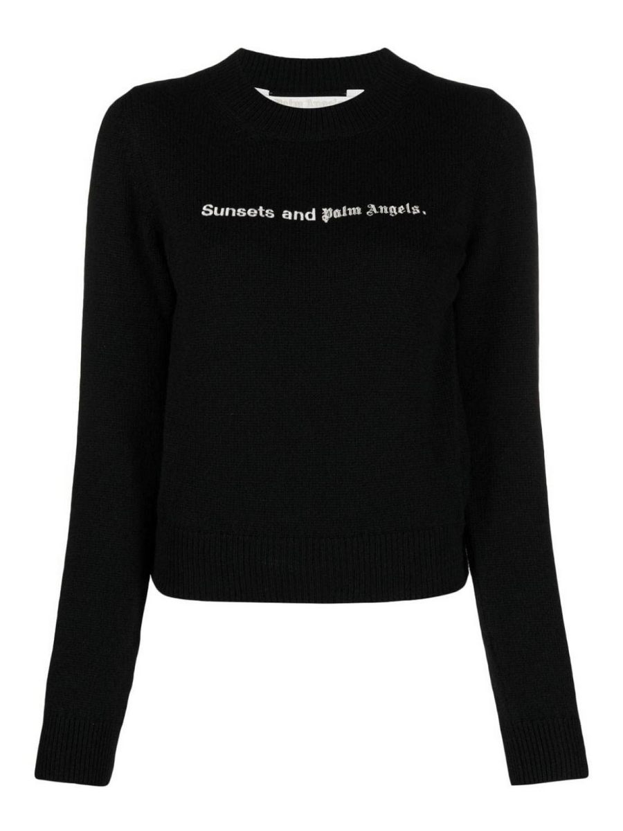 Palm Angels Pull Col Rond - Noir