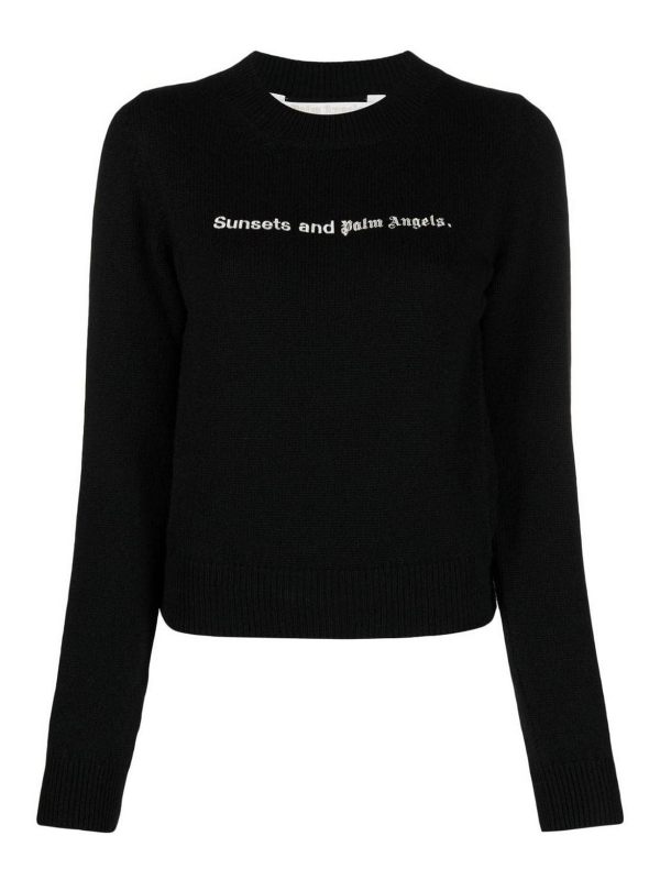 Palm Angels Pull Col Rond - Noir