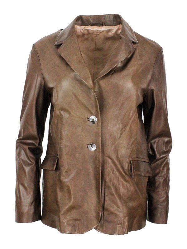 Barba Blouson En Cuir - Marron