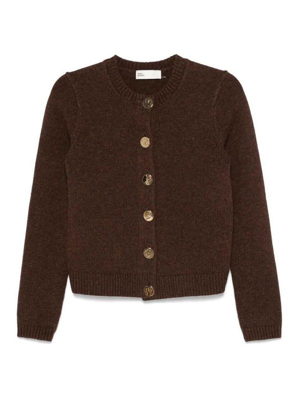 Tory Burch Pull Col Rond - Marron