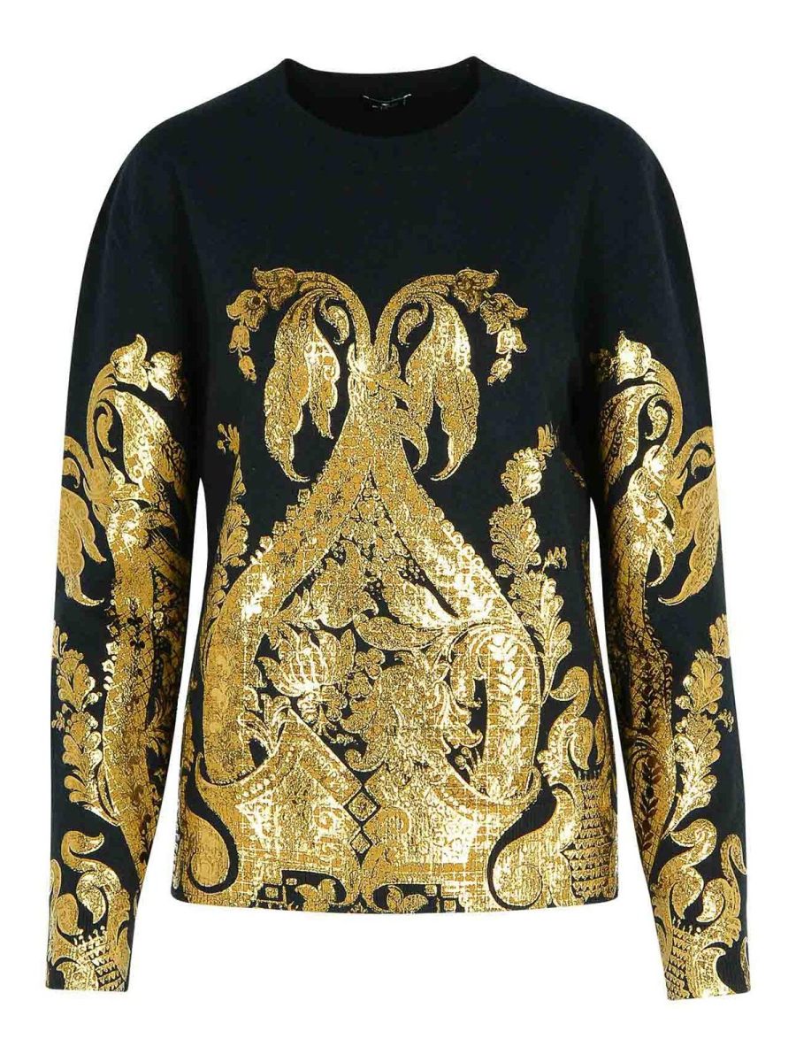 Etro Pull Col Rond - Noir