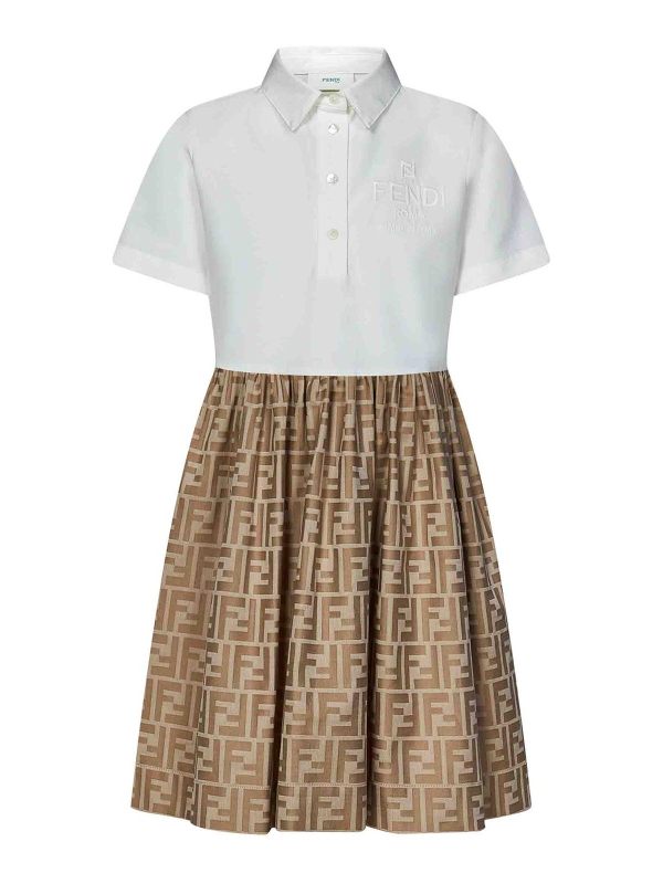 Fendi Jr Jupe Midi - Beige