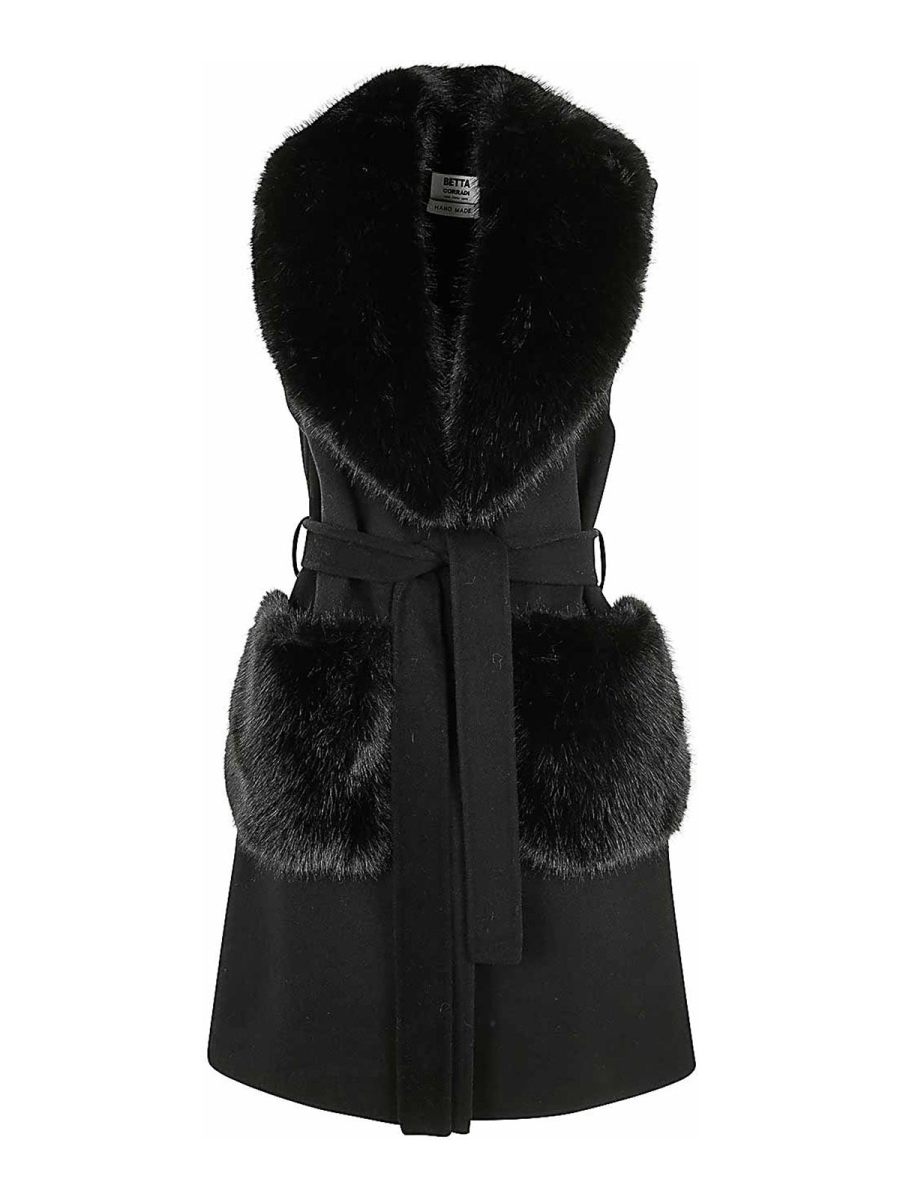 Betta Corradi Manteau Au Genou - Noir