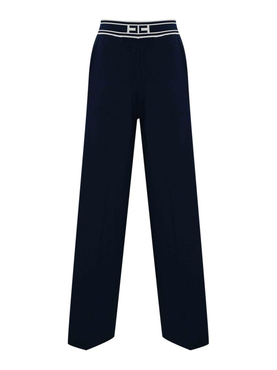 Elisabetta Franchi Pantalons Décontractés - Bleu
