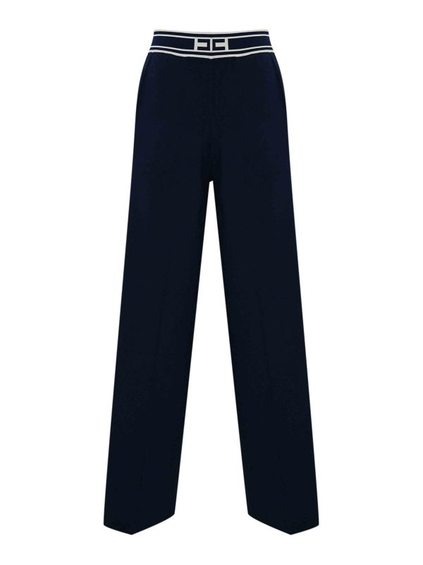 Elisabetta Franchi Pantalons Décontractés - Bleu