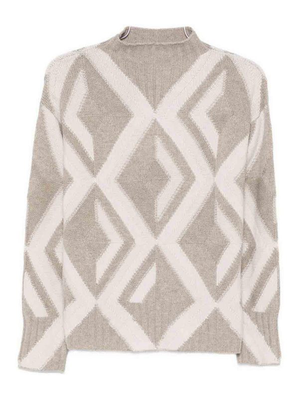 Alpha Studio Pull Col Rond - Beige