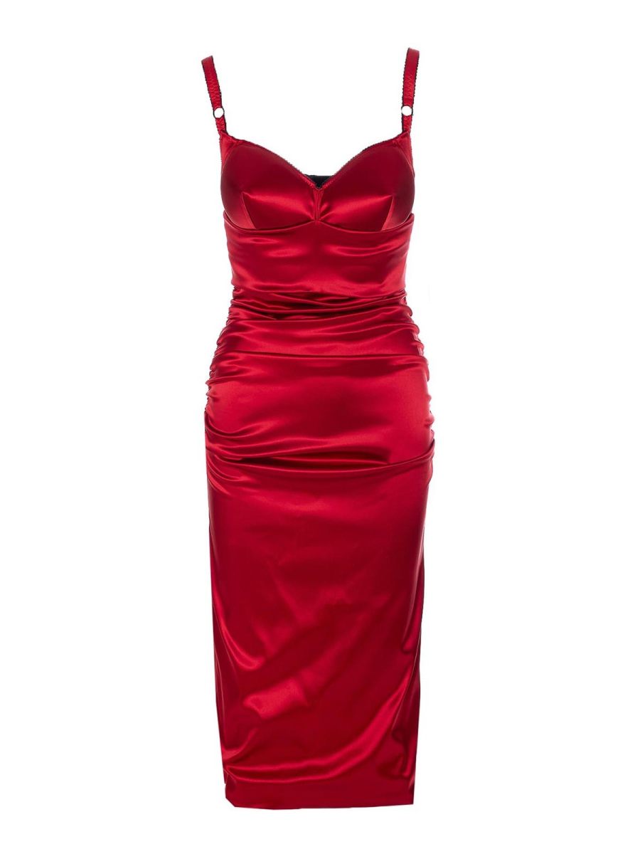 Dolce & Gabbana Robe Au Genou - Rouge