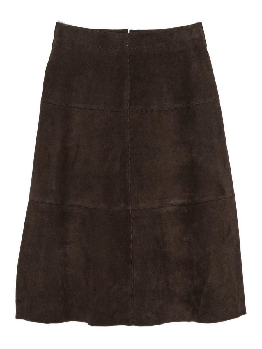 The jack and jackie leathers Jupe Midi - Marron