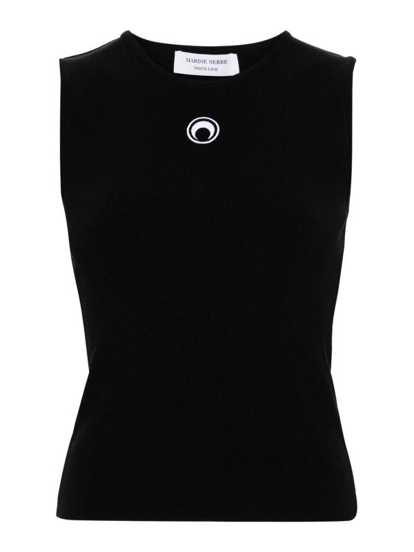 Marine Serre Pull Col Rond - Noir