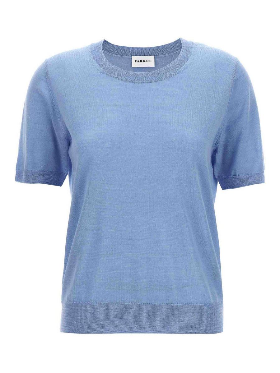 P. A.R. O.S. H. Pull Col Rond - Bleu Clair