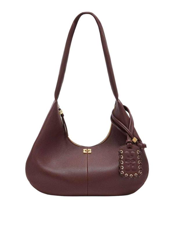 Ganni Sac Porté Épaule - Rouge Bru