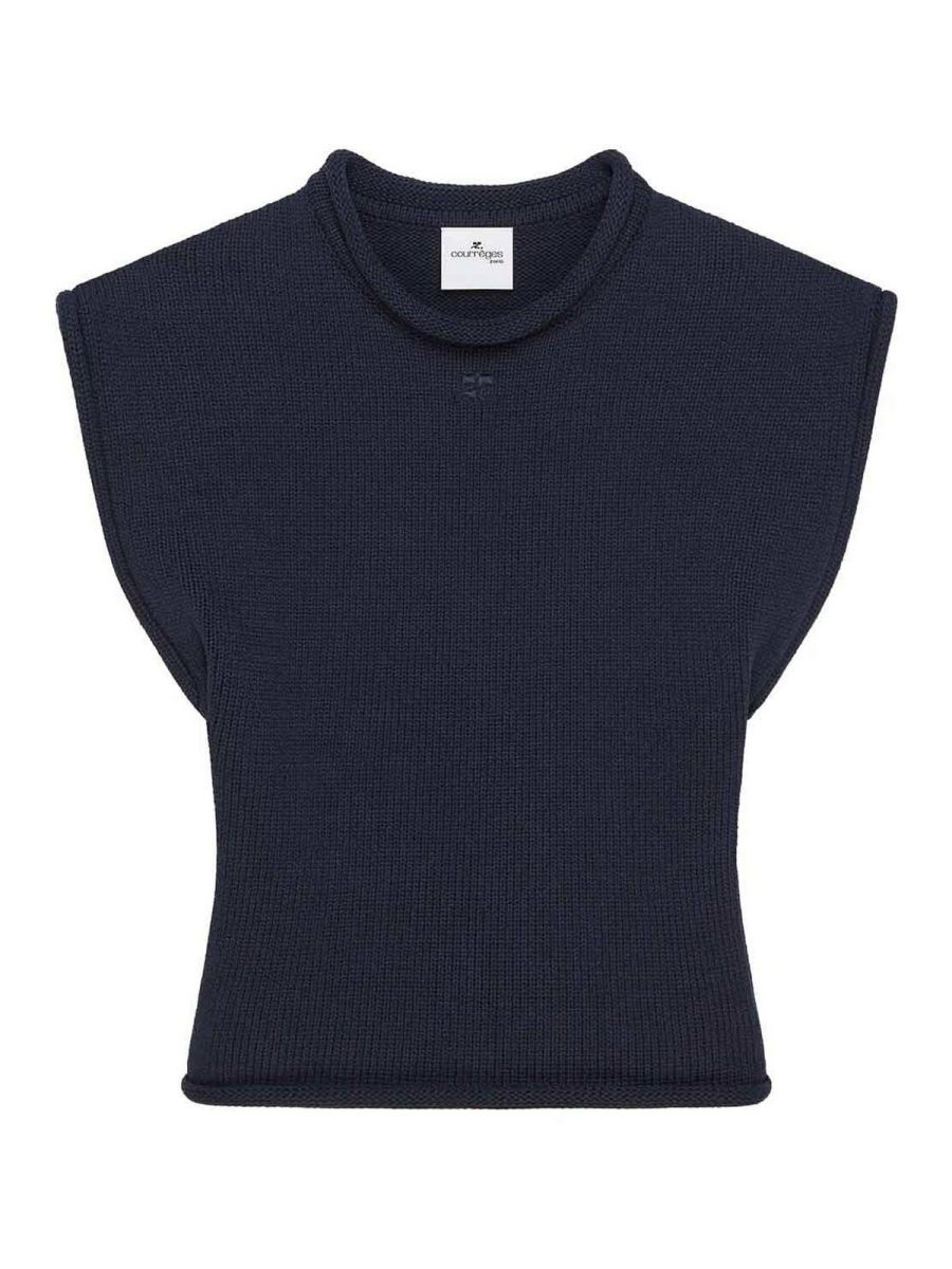Courreges Pull Col Rond - Bleu