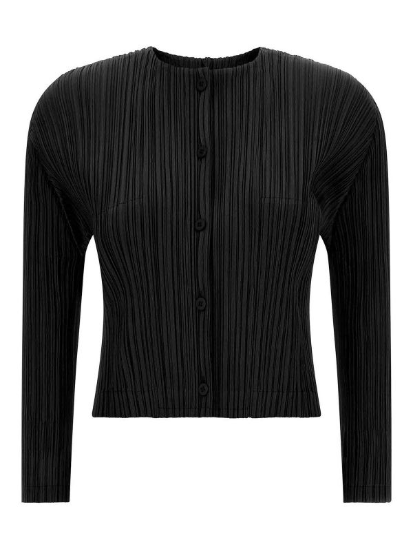 Pleats Please Issey Miyake Cardigan - Noir