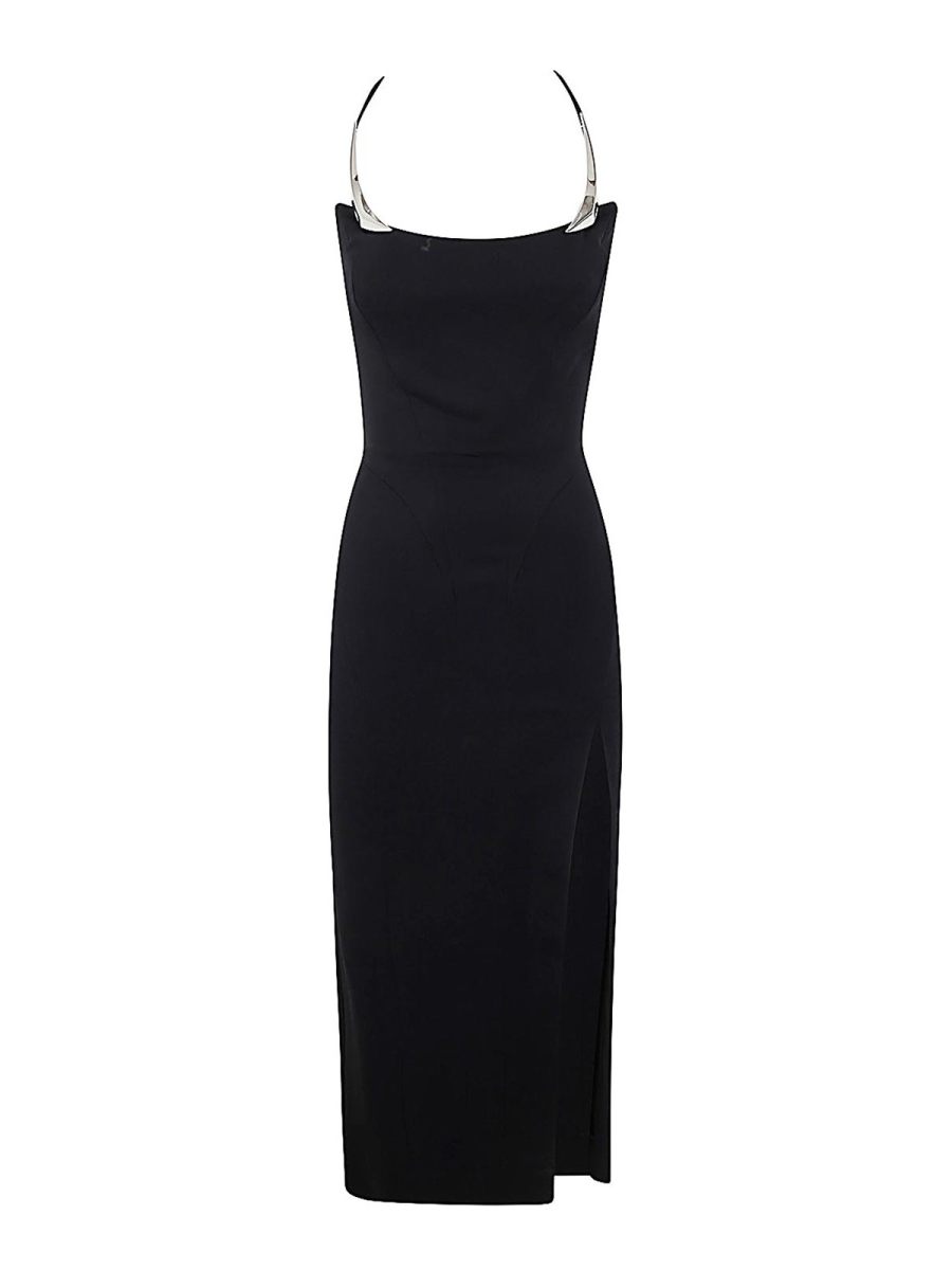 Mugler Robe Au Genou - Noir