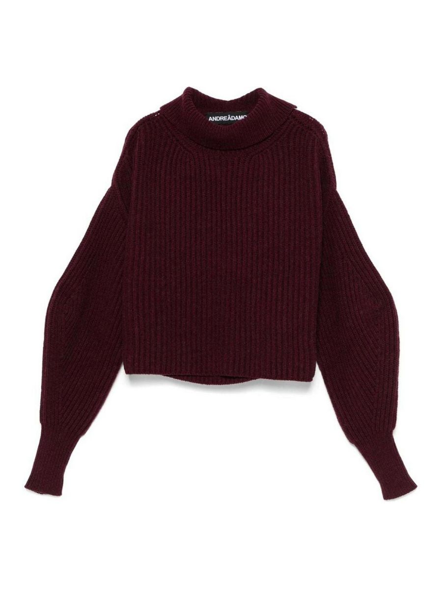 Andreādamo Pull Col Rond - Rouge Brun