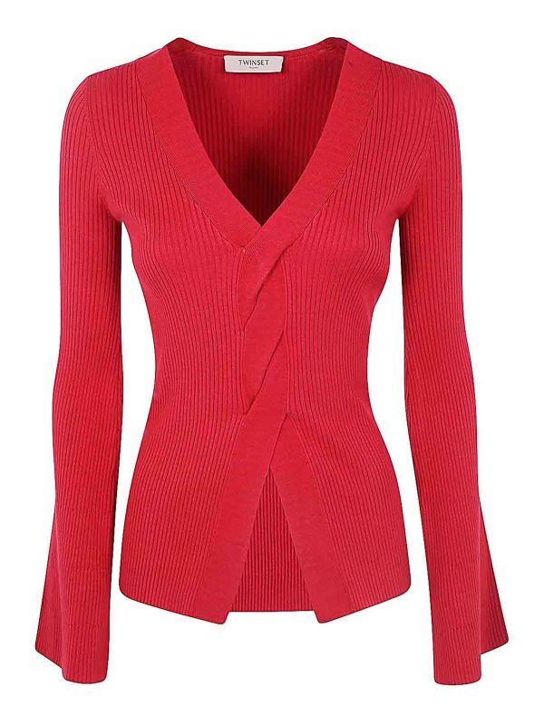 Twinset Pull Col Rond - Rouge